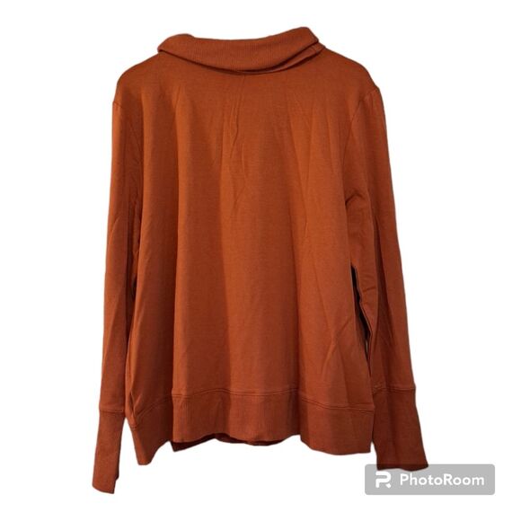 NWT AMAZON ESSENTIALS Studio Terry Long-Sleeve Funnel Neck Sweatshirt Caramel/L - Picture 4 of 12